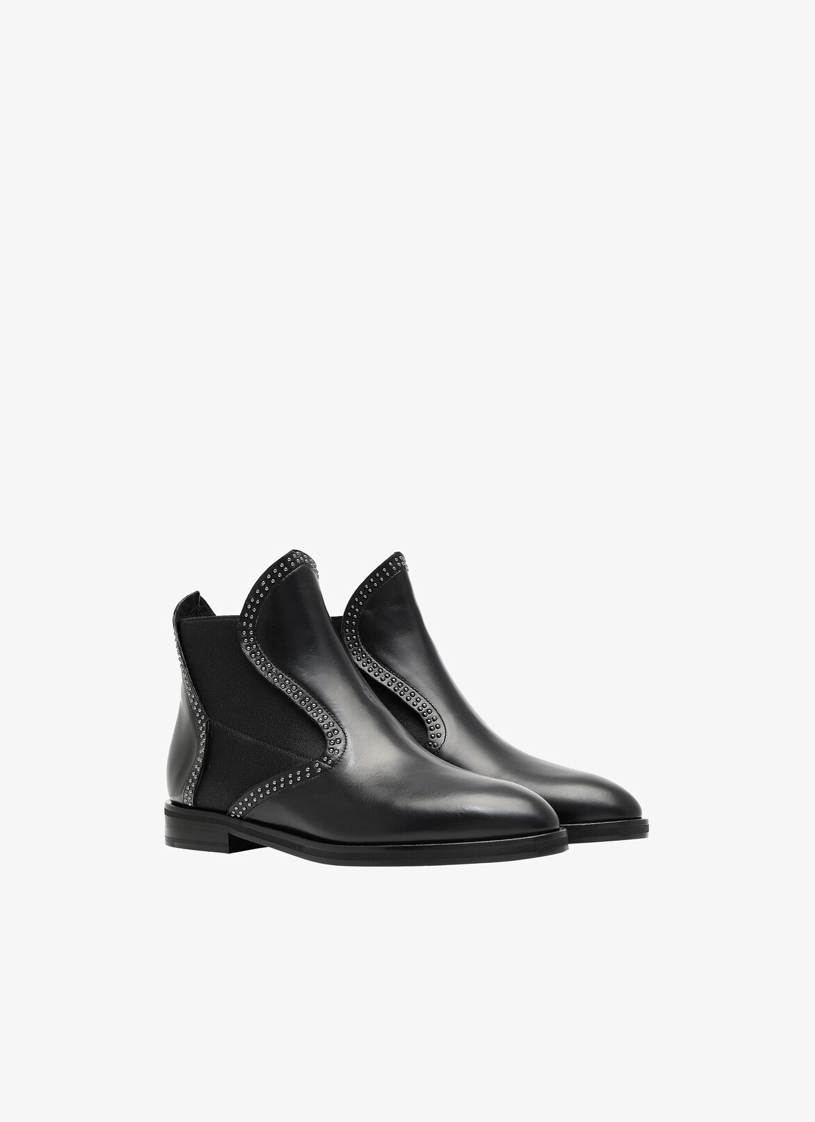 カーフスキン製 インレイアンクルブーツ ALAÏA ブラック カーフスキン製 インレイアンクルブーツ